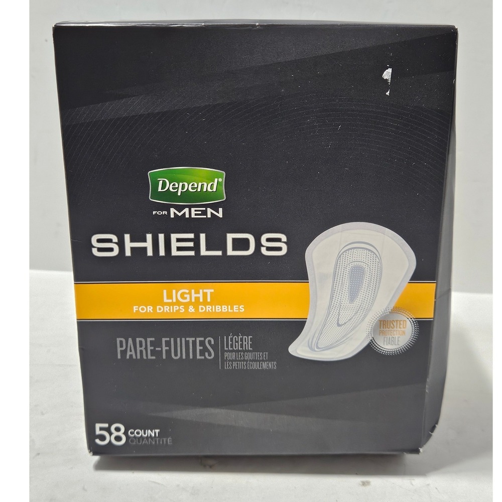 Depend For Men Shields Light Incontinence Pads Depend 58 Count Light Absorbency